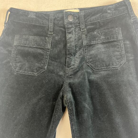 Pilcro Pants Women's Size 26 The Icon Dark Blue Corduroy Flared Mid Rise - Picture 2 of 11